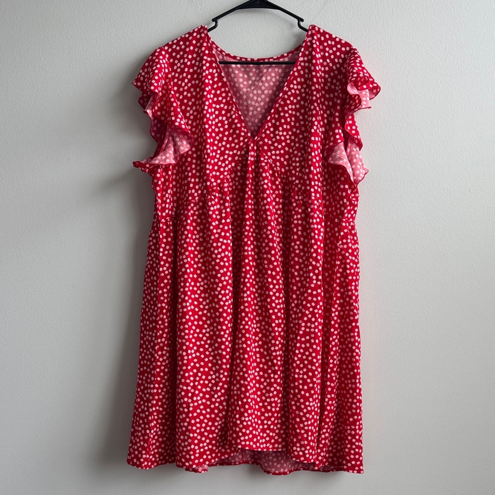 Red Floral Print Dress